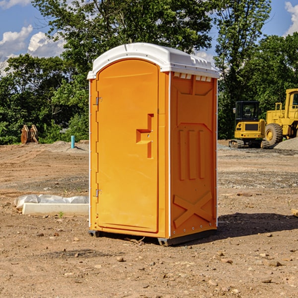 how often are the porta potties cleaned and serviced during a rental period in Harrah